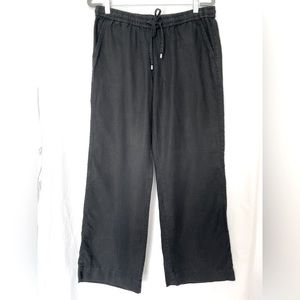 Tommy Bahama black linen wide leg pants